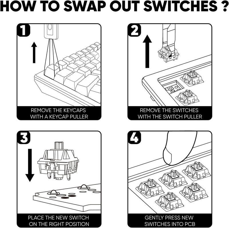 AKKO Bittersweet Tactile Keyboard Switch for Mechanical Gaming Keyboard, 5-Pin 48gf Pre-Lubed Switches with Standard MX Structure (45pcs) - Image 5